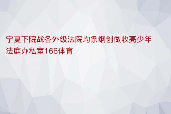 宁夏下院战各外级法院均条纲创做收亮少年法庭办私室168体育